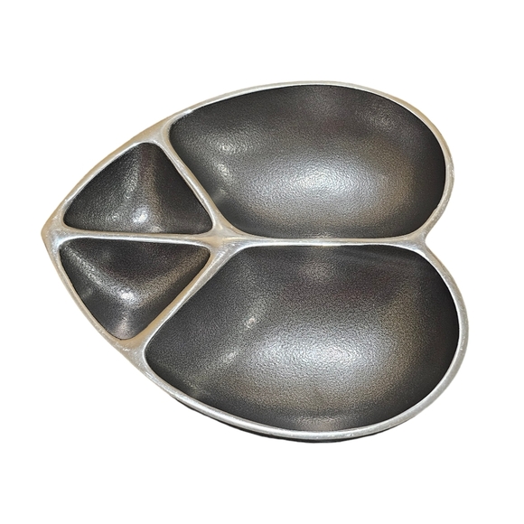 Heart-Shaped Divided Love & Peace Nut & Candy Serving Dish Inspired Generations - Picture 4 of 6